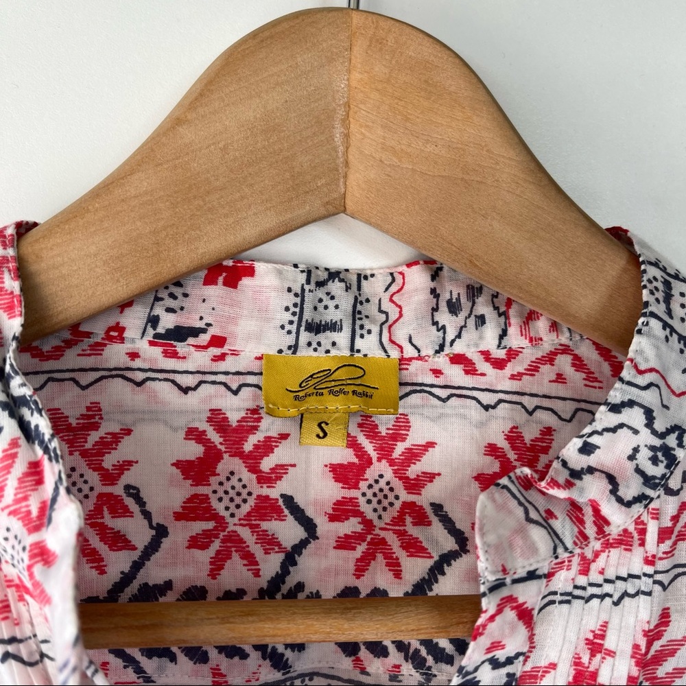 Roberta Roller Rabbit Boho Split Neck Aztec Print… - image 6